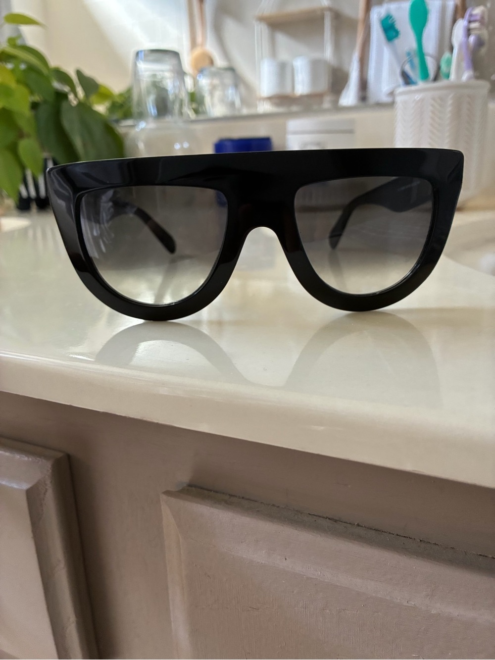 Celine Black Gradient Lens Cat-Eye Sunglasses